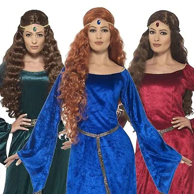 Ladies Medieval Maid Costume Adults Robin Hood Marion Fancy Dress UK 8-18 • $46.88