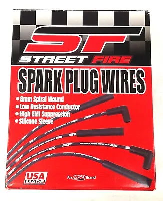 $62.99 • Buy MSD 5553 Plug Wire Kit-Street Fire V8 Spark Plug Wires-Universal 90 Socket/HEI