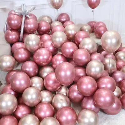 £4.99 • Buy 10-50 CHROME BALLOONS METALLIC LATEX PEARL 10  Helium/Air Wedding Birthday Party
