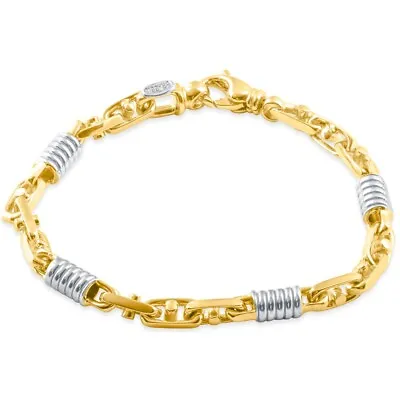 Men's Solid 14k Gold (28grams) Or Platinum (45gram) Two Tone 5.5mm Bracelet 8.5  • $1736