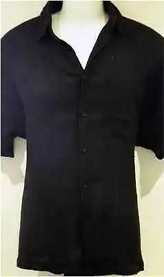 BNWT  Mens S/s Black Cheese Cloth Collar Shirtsize=S • $19.57