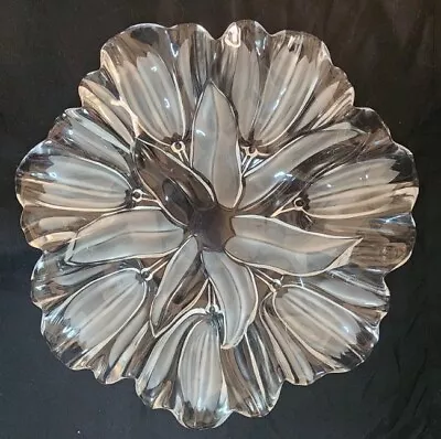 Mikasa Tulip Serving Platter Flower Satin Glass Crystal Centerpiece 13.25 In • $37.65