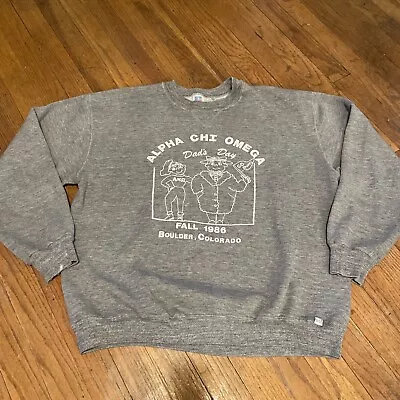 Vintage ALPHA CHI OMEGA CU Boulder Colorado Sweatshirt  XL Sorority • $39.99