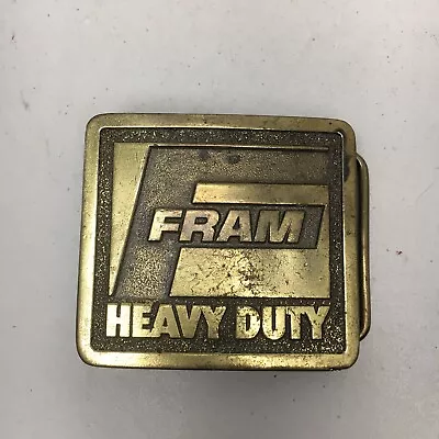 FRAM Oil Filters Vintage Belt Buckle Solid Brass Great American Buckle Chicago • $16.95