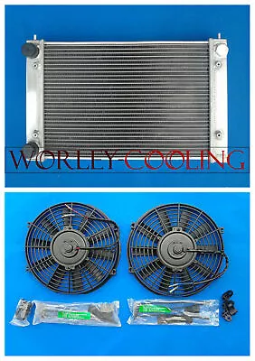£142.81 • Buy 2Rows Aluminum Radiator And 7 Inch Fans For VW Golf GTI MK2 1.6 8V 1.8 16V 81-92