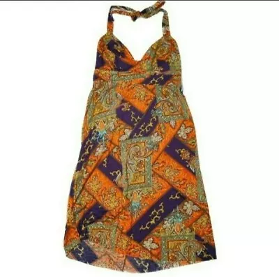 New T Bags Los Angeles Paisley Print Empire Waist Halter Midi Dress  • $45