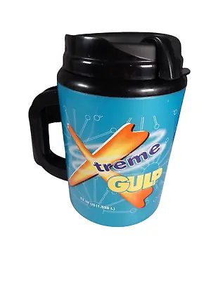 7-Eleven Xtreme Gulp 62 Oz 1.538 Liters Travel Mug Thermos Cup Blue EUC! • $17.99