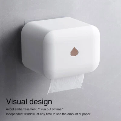 $19.97 • Buy AU Waterproof Wall Mount Toilet Roll Holder Bathroom Paper Dispenser Storage Box