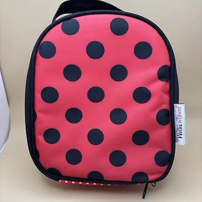 Wellie Wishers Ladybug Lunchbag Insulated Zipper Dots Lunch Box Tote *READ • £9.50