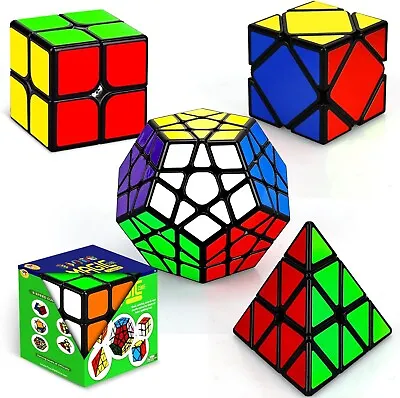 5 Pack Speed Cube Set Cube Bundle 2X2 3X3 Pyramid Megaminx Mirror Magic Cube • $38.59