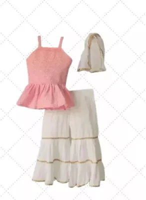 Pink Indian Traditional Dress Girl Kid Kurti Palazzo Sharara Eid Wear 3-12 Years • $31.49