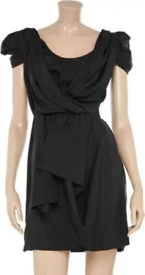 W118 By Walter Baker Black Draped Satin-Twill Dress • $49