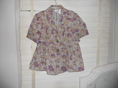 ECI Woman NY ~ Art To Wear ~ Tie Dye Effect Spring/Summer Jacket ~ 14  • $34.99