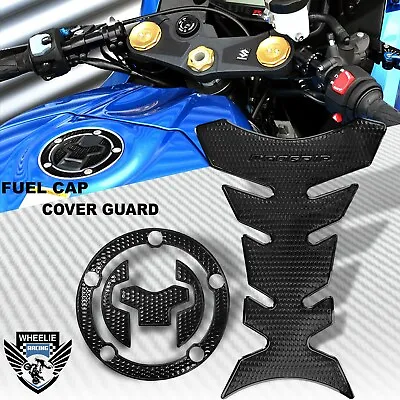 Perforated Black Pro Grip Fuel Tank Pad+gas Cap Cover 17-19 Gsxr/gsxs 750/1000 • £29.72