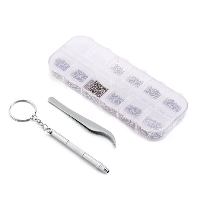 $10.03 • Buy Eyeglass Sunglass Watch Repair Stainless Steel Screws Nuts Tool Kit + Tweezer HG