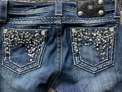 Miss Me Skinny Blue Jeans ~ Girls 14 ~ KE5457SJ~ Bling Pockets  Beautiful! • $23.99