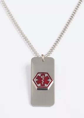 Diabetic Medical Alert ID Necklace #92303 NEW Stainless Steel • $7
