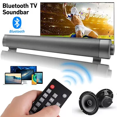 Bluetooth 5.0 Wireless TV Soundbar Speaker 3D Sound Bar Home Theater Subwoofer • £20.95