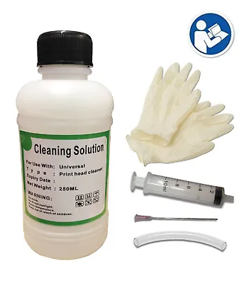 Unblock Print Head Nozzles Fits Epson Printer Cleaning Kit Cleaner Flush 250ml • £11.99