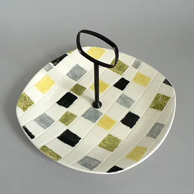 Midwinter Pottery Mosaic Cake Stand Square Serving Tray Jessie Tait Vintage 60's • £32.95