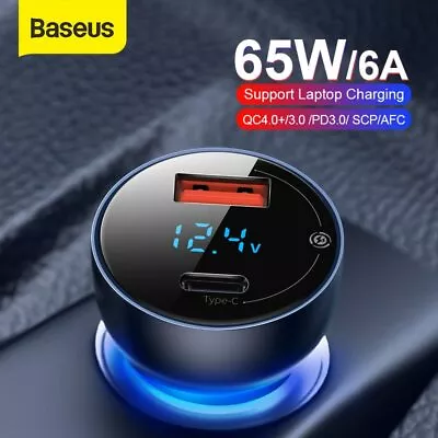 Baseus Fast Car Charger 45W/65W/100W/120W PD USB Type-C Ports For Samsung IPhone • $12.99