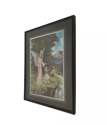 Vintage 3D Framed Print Showcases The Guardian Angel With Children • $95