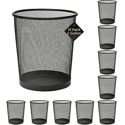 Mesh Trash Cans 10pack 6 Gal Mesh Office Trash Can Open Metal Wire Wastebaskets  • $100.10