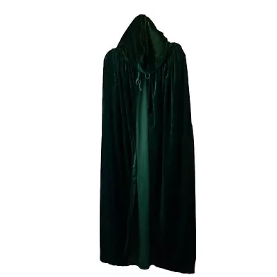 Costume USA Green Velvet Robe Cloak Hooded Cape Cosplay Halloween One Size 49  • $17.99