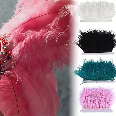 Ostrich Feathers Trim 197 Inch White Ostrich Feathers Sewing Fringe Fluff LeCSy • $28.09