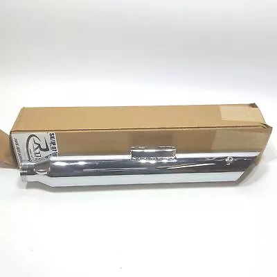 Rush Racing Chrome 3  Single Muffler Baloney Cut 1995-2010 Harley FX 14204-175 • $36