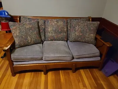 Early MCM (1930s) Couch With Collapsible Tables Attached • $225