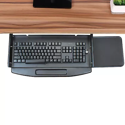 All Steel Keyboard Tray Under Desk Pull Out Drawer W/ 360 ° Rotatable Mouse Tray • $32.95