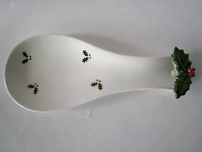 Vintage Otagiri Spoon Rest Christmas Holly And Berries Mistletoe  Free Shipping! • $11