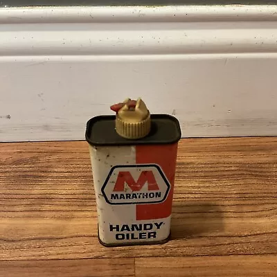 Vintage Marathon Handy Oil Oiler Metal Can Advertising • $10