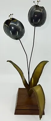Vtg Metal Flower Power Sculpture Biomorphic Hippie Brutalist Folk Art Modernist • $225