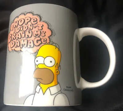 Lovely Homer Simpsons Mug (2013) “I Hope I Didn't Brain My Damage” By Fox In VGC • £3.99