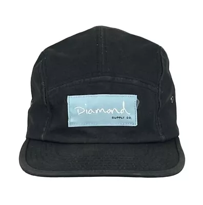 Diamond Supply Faded Black 5 Panel Strapback Hat Adjustable Cotton Cap • $13.79