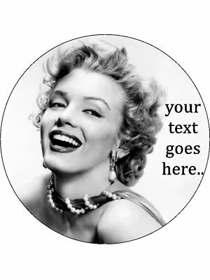 Marilyn Monroe 50's Personalised Wafer Or Icing Edible Round Cake Topper • £4.14