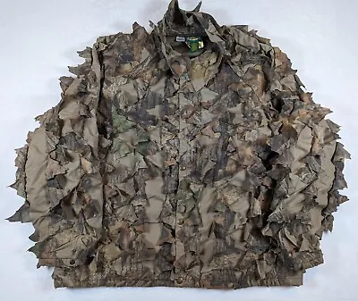 VTG CABELA'S GHILLIE ADVANTAGE TIMBER HUNTING JACKET/MASK Made In USA MEN'S XL • $49.99