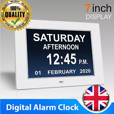 2024 NEW LCD Digital Alarm Clock Calendar Datetime Memory Loss Dementia Elderly • £32.50