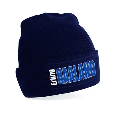 £11.95 • Buy Manchester City Erling HAALAND Fanmade Bobble Bronx Turn Up Hat Printed Logo NAV