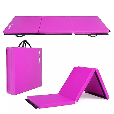 6' Folding Tri-fold Gymnastics Gym Exercise Aerobics Mat 6ft X 2ft X 2in PU ... • $61.18