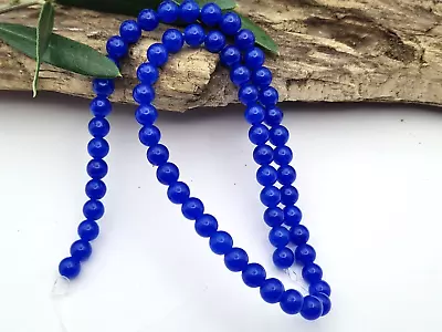 £4.10 • Buy Malaysia Jade Gemstone Beads Round Strand 37 Cm Ø 6 Mm Kings Blue Dyed