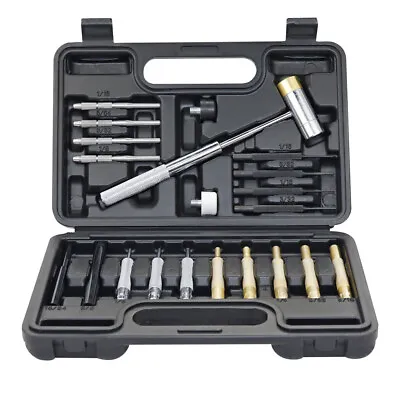 21Pcs Roll Pin Punch Double-Faced Hammer Brass Gunsmith Maintenance Tool Kit • $24.28