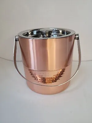 Vintage Ice Bucket Cooper Colored Aluminum By Godinger W/ Lid • $18.99