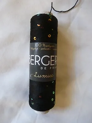 £3.50 • Buy Bergere De France Lumiac 3ply 1x25g Wool Polyester Yarn, Black Sequinned