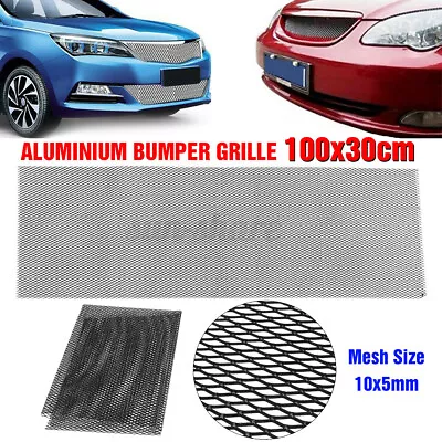 $21.50 • Buy 100x33cm Aluminium Car Bumper Grille Grill Mesh Net Vent 10x5mm Hole Blcak *