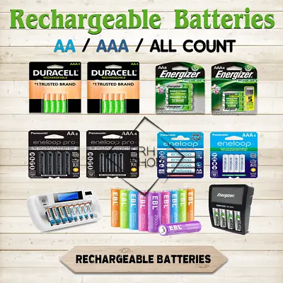 Rechargeable Batteries AA OR AAA 4/8/24 NiMH MAh Lot All Purpose Use Charger • $23.95