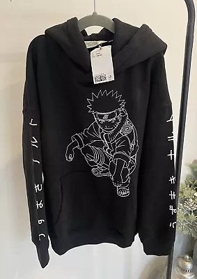 H&M Black Unisex Naruto Anime Jumper Hoodie Age 8-10 Years New With Tags • £13.99