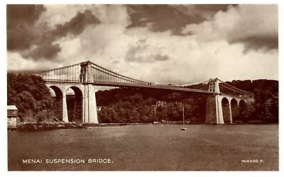 Postcard Menai Suspension Bridge Anglesey Wales • £2.75